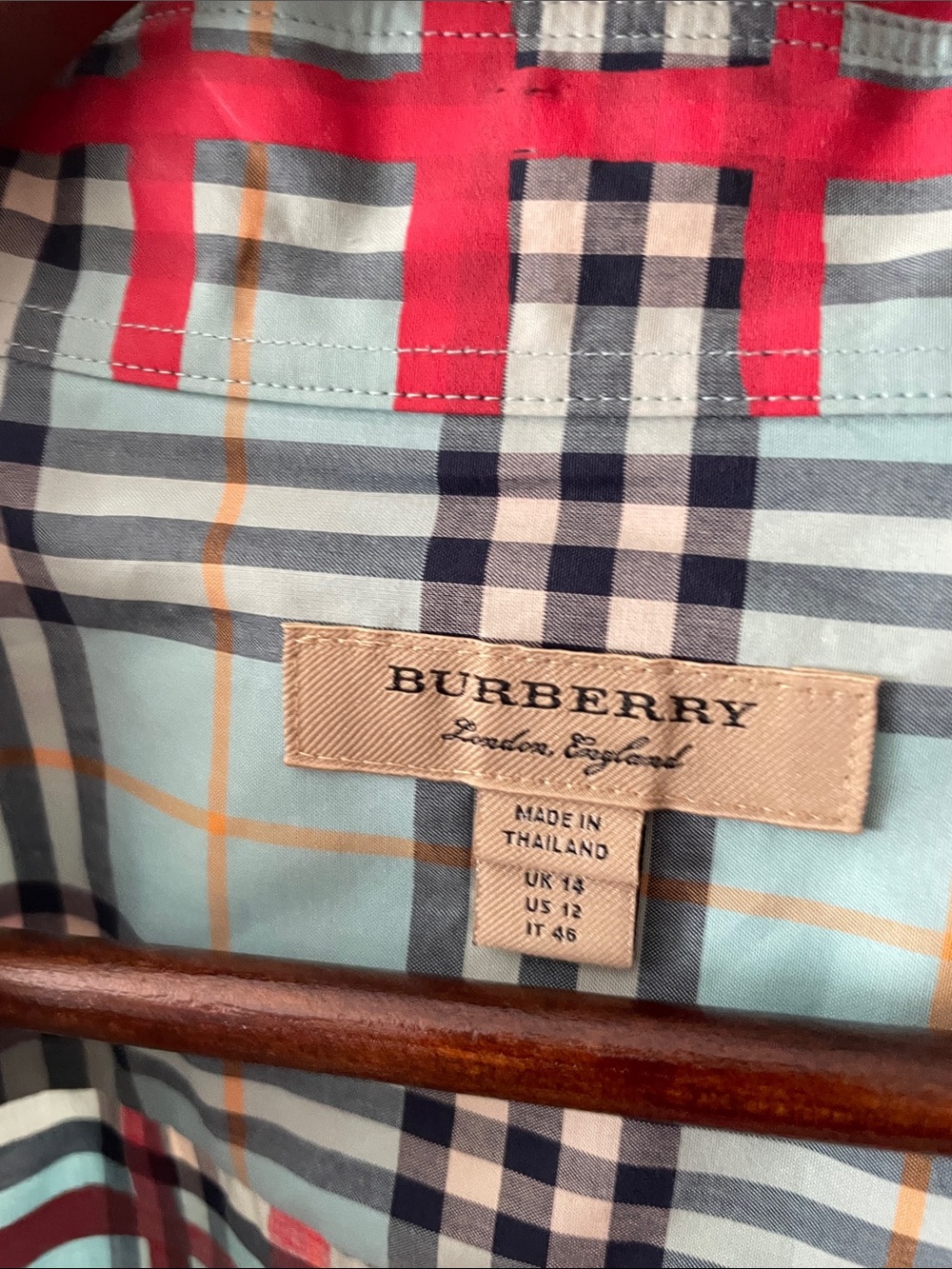 Burberry Red Plaid Trench Shirt Dress - Picture 3 of 5